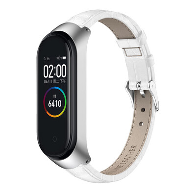 

〖Follure〗Replacement Leather Wristband Band Strap Metal Case For Xiaomi Mi Band 4