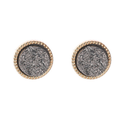 

In 2019 the latest design creative geometric round mineral face earrings generous&simple earrings gifts for women