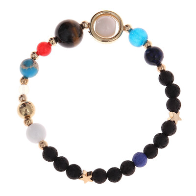 

Universe the Eight Planets in the Solar System Guardian Star Natural Stone Beads Bracelet Bangle for Women & Men