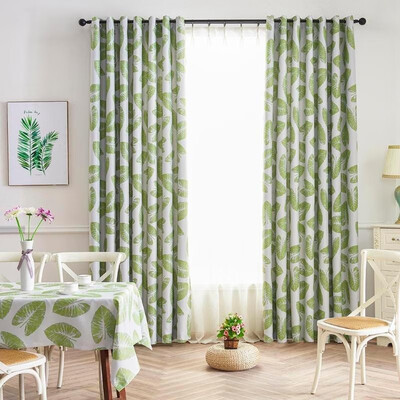 

1 x 25m Blackout Window Curtain Banana Leaf Printed Room Shading Curtain