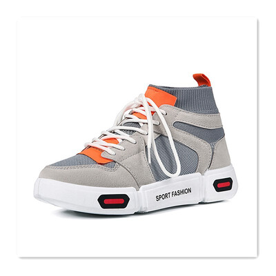 

2018 new autumn sports shoes students Korean version of Harajuku hip hop high-top casual shoes junior high school students shoes b