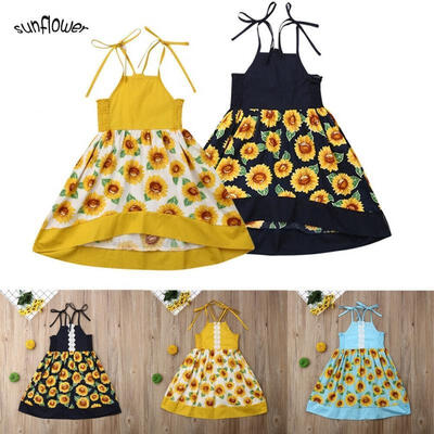 

Sweet Toddler Baby Girls Sleeveless Dress Party Princess Floral Sundress Outfit 6M-5Y
