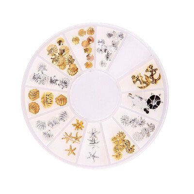 

Fashion 3D Nail Art Decoration Ocean Alloy Jewelry Glitter Rhinestones Wh