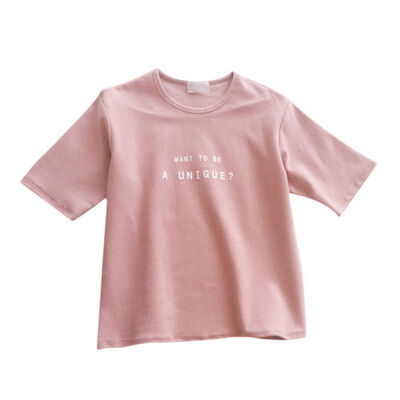 

Women Fashion Solid Half Sleeve T-Shirt Graphic Letter Printed O Neck Loose Tee Top 2018