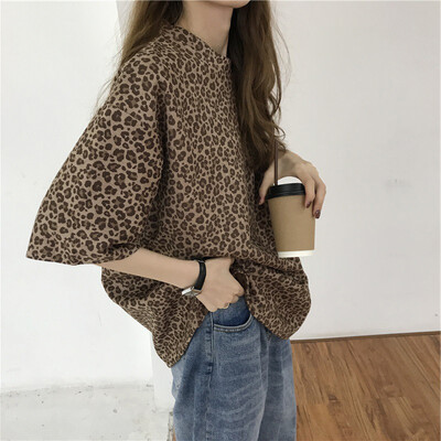 

Loose Style T-shirt Comfortable Beautiful Leopard Pattern Women Tshirt Tee