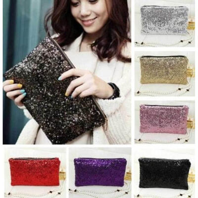 

Evening Bag Purse Clutch Handbag Sequin Sequins Beaded Party Glitter Women NEW