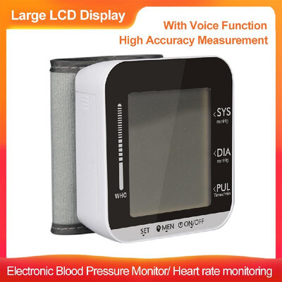 

Wrist Type Electronic Blood Pressure Monitor with Heart Rate Detection Fully Automatic Sphygmomanometer Digital LCD Blood Pressure