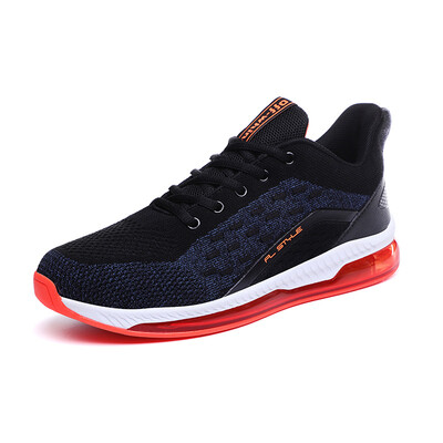 

Air cushion mens shoes non-slip sneakers flying woven running shoes MD cushioning travel shoes