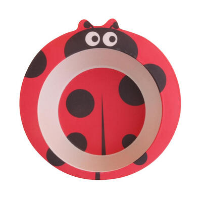 

Portable Baby Feeding Bowl Bamboo Fiber Kids Cartoon Children Tableware