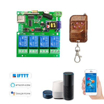 

eWeLink 433Mhz Smart Remote Control Wireless Switch Universal Module 4ch DC 5V AC85-220V Wifi Switch Timer Phone APP Remote Contro