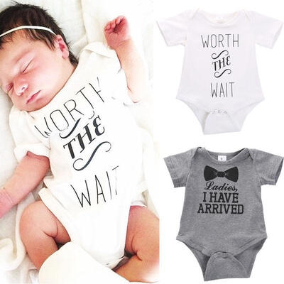 

Newborn Baby Boys Girls Bowtie Short Sleeve Romper Bodysuit Playsuit Outfits