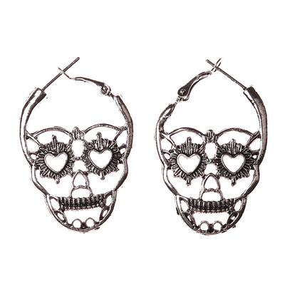 

Earring Unique Popular Unisex Retro Hollow Skull Shaped Hoop Earrings Ear Studs New