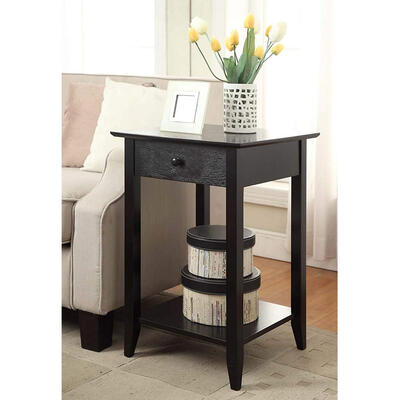 

Wooden Night Stand with Drawer&Shelf Storage Multipurpose End Side Table Home Furniture