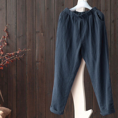 

Plus Size Women Linen Harem Pants Baggy Loose Trousers Casual Lady