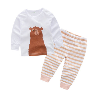 

Newborn Cartoon Print Cotton Long Sleeve T-shirtLong Pants Suit Autumn Toddler Babys Sets Baby Clothing 0-2Y