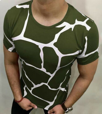 

Fashion Men Slim Fit O Neck Printed Short Sleeve Muscle Tee T-shirt Casual Top Blouse
