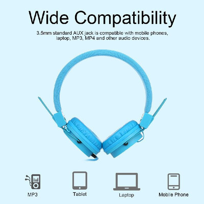 

EP05 Wired On-ear Headphone with Mic 35mm AUX In-line Foldable & Portable High-fidelity DJ Kids Headset Suitable for Laptop Smart