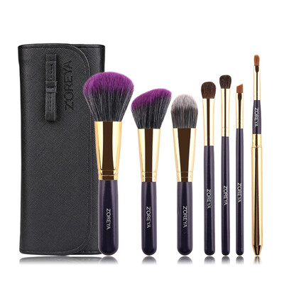 

Toponeto 7 Pcs Fiber Brush Wooden Handle Rod Bow Blush Brush Eye Brush Makeup Set Brush