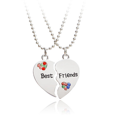 

Best Friends Necklace 2 Stitching Love Heart Necklace Gift