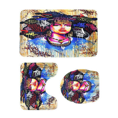 

3pcsset Woman Printed Non Slip Water Absorb Floor Rugs Carpet Bath Mats
