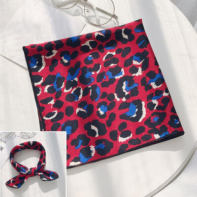 

Leopard Print Wristbands Head Neck Tie Bandana Square Scarf Silk Satin Scarf Head Scarf MsProfessional Variety Decorative