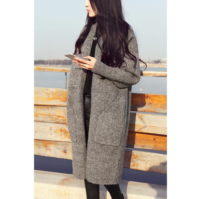 

Autumn 2018 new fashion womens sweater knitted sweater autumn new long sweater cardigan jacket