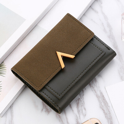 

2019 New Hot Women Matte Leather Small Wallets Luxury Mini Money Bags And Purses Short Female Coin Purse Credit Card Holder