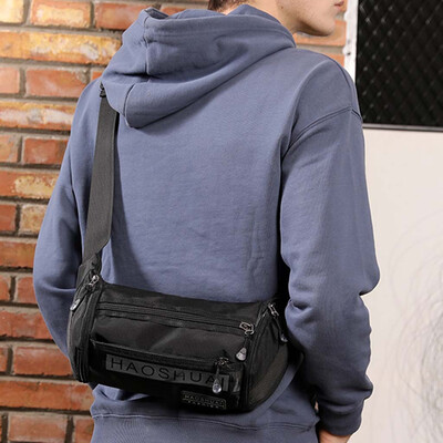 

Tailored Mens Canvas Shoulder Bag Multi-Function Chest Bag Solid Color Chest Bag Wild