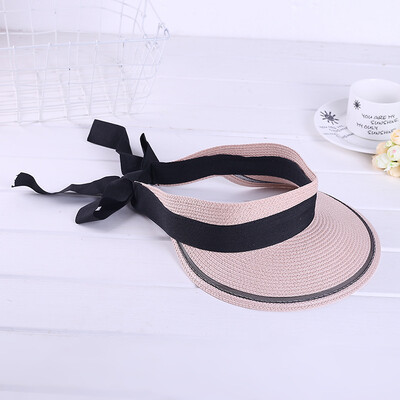

LadiesSunscreen Cap Spring&Summer Ladies Beach Shade Cooling Cap Mountaineering Riding Biking Straw Weaving Cap