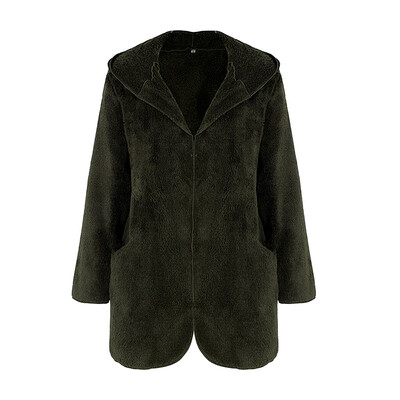 

Fashion Womens Winter Warm Outwear Tops Soft Fleece Fur Hoodie Comfy Jacket Coat
