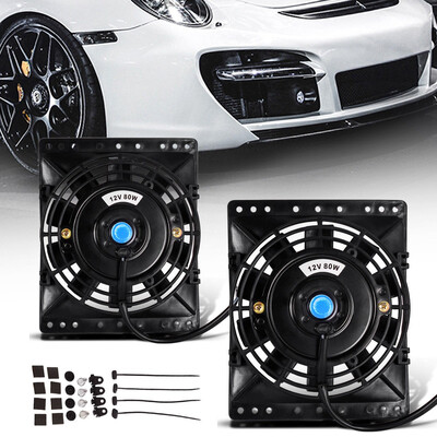 

2x 6" Universal Engine Bay Slim Cooling Fan Radiator Push Pull Mount Kit 2200RPM