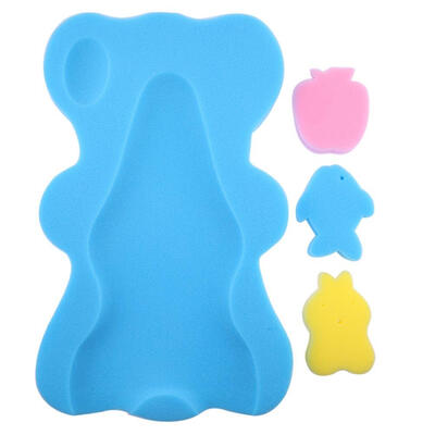 

Baby Bath Holder Mesh Pocket Bed Infant Anti-slip Shower Sponge Cushion