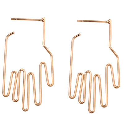 

Ladies Earrings Alternative Jewelry Stud Earrings Cut Hollow Open Palm Ear