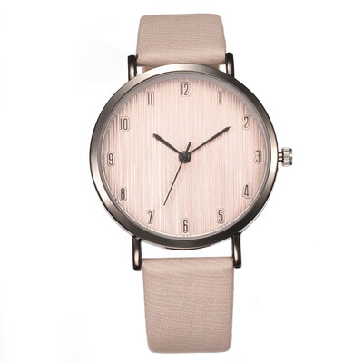 

New fashion wood grain mens watch simple female models number