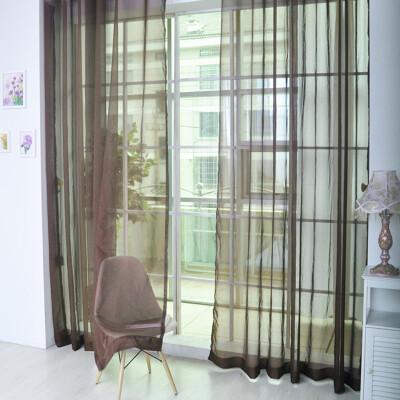 

2pcs Tulle Curtains Window Living Room Sheer Voile Curtains Home Decoration