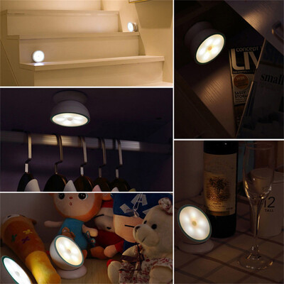 

〖Follure〗Magnetic 360 Degree Turn Night Light Led Go Motion Sensor Battery Wall Lamp