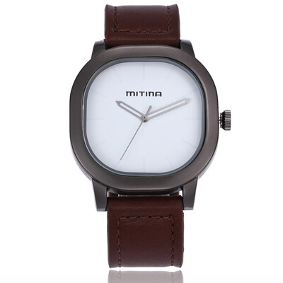 

New square head sports watch male Japanese movement leather