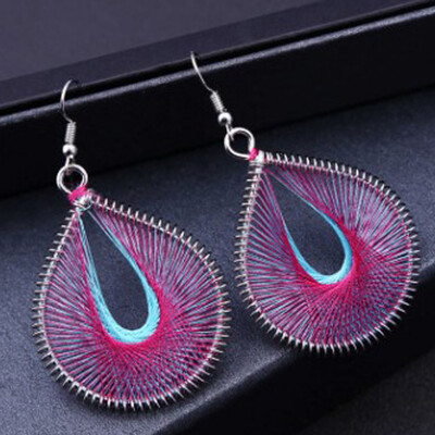 

1 Pair Women Metal Colorful Jewelry Wire Dangle Earrings