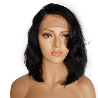 

〖Follure〗Brazilian Less Lace Front Full Wig Bob Wave Black Natural Looking Women Wigs
