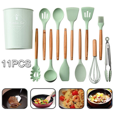 

91011Pcs Cookware Set Silicone Kitchen High Temperature Appliance Set Cooking Spatula Turner Heat-resistant Tool Cookware
