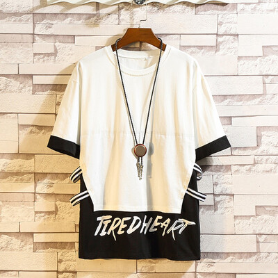 

Toponeto Mens Summer New Style Fashion Printing Fake Two Short Sleeves Blouse