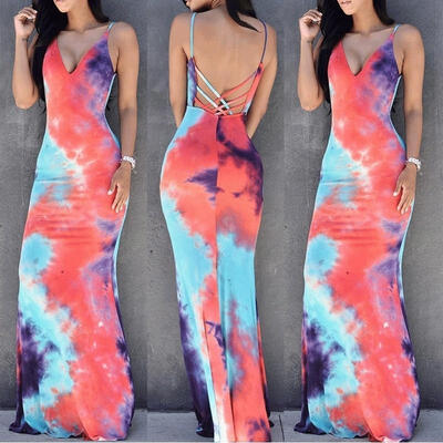 

Sexy Women Summer Long Maxi Dress BOHO Evening Party Beach Dresses Sundress