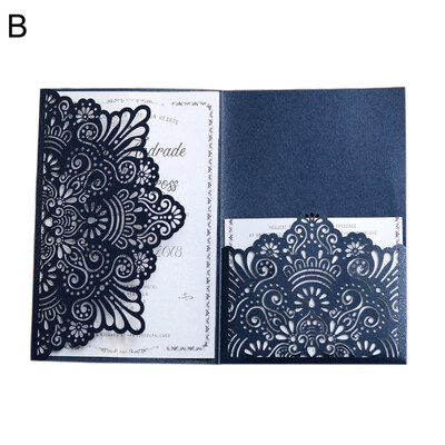 

10Pcs Hollow Lace Floral Laser Cut Business Wedding Invitation Card Cover