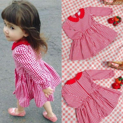 

Baby Girl Kids Cute Short Dress Toddler Long Sleeve Mini Skirt Clothes Outfit
