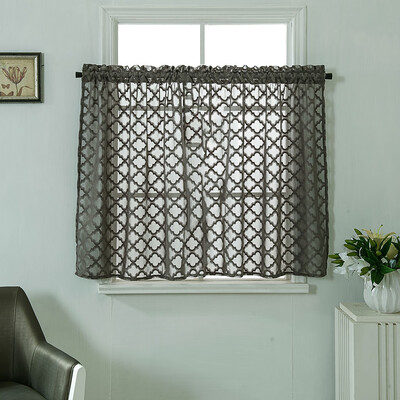 

Gobestart Lace Geometric Fine Jacqu Tulle Window Drape Valance Panel Fabric