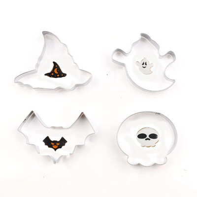 

Siaonvr Halloween Style Cookie Stainless Steel Cake Mold 4 Pieces Set