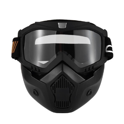 

Mortorcycle Mask Detachable Goggles&Mouth Filter for Open Face Helmet Motocross Ski Snowboard