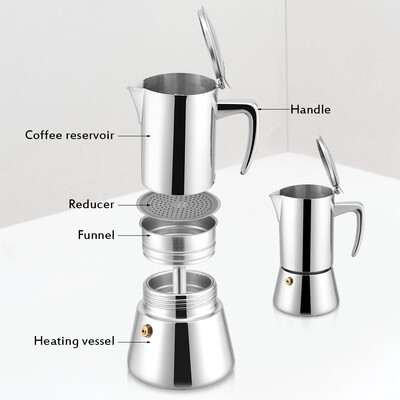 

Greensen 200ml Stainless Steel Moka Pot Espresso Coffee Maker for Gas & Electric Stovetop Coffee Maker Pot Moka Pot