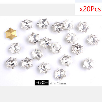 

〖Follure〗20 Pcs Diamonds Dazzling Tips Nail Sticker Sequins Colorful Nail Art Decoration