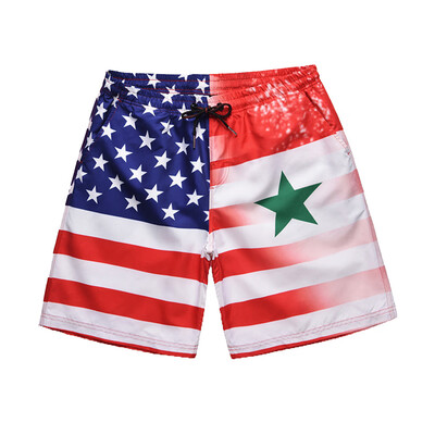 

Tailored Mens Fashion Casual Printing Patchwork Beach Surfing Swimming Loose Short Pants